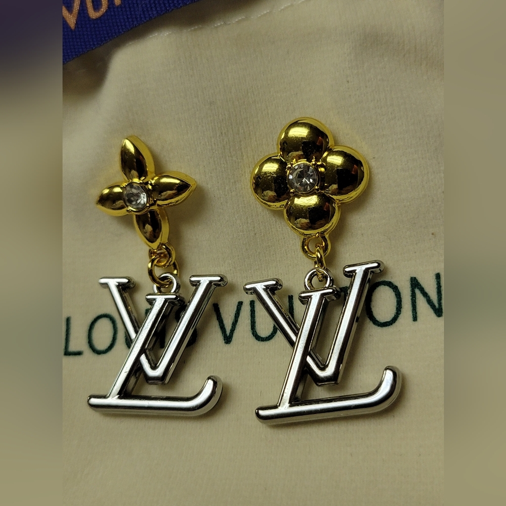 Louis Vuitton 2 Tone Silver/Gold Le Fleur Blossom Earings